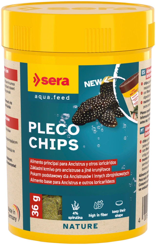 sera Pleco Chips – základné krmivo pre ancistrusy a pancierničkovité sumce 100ml