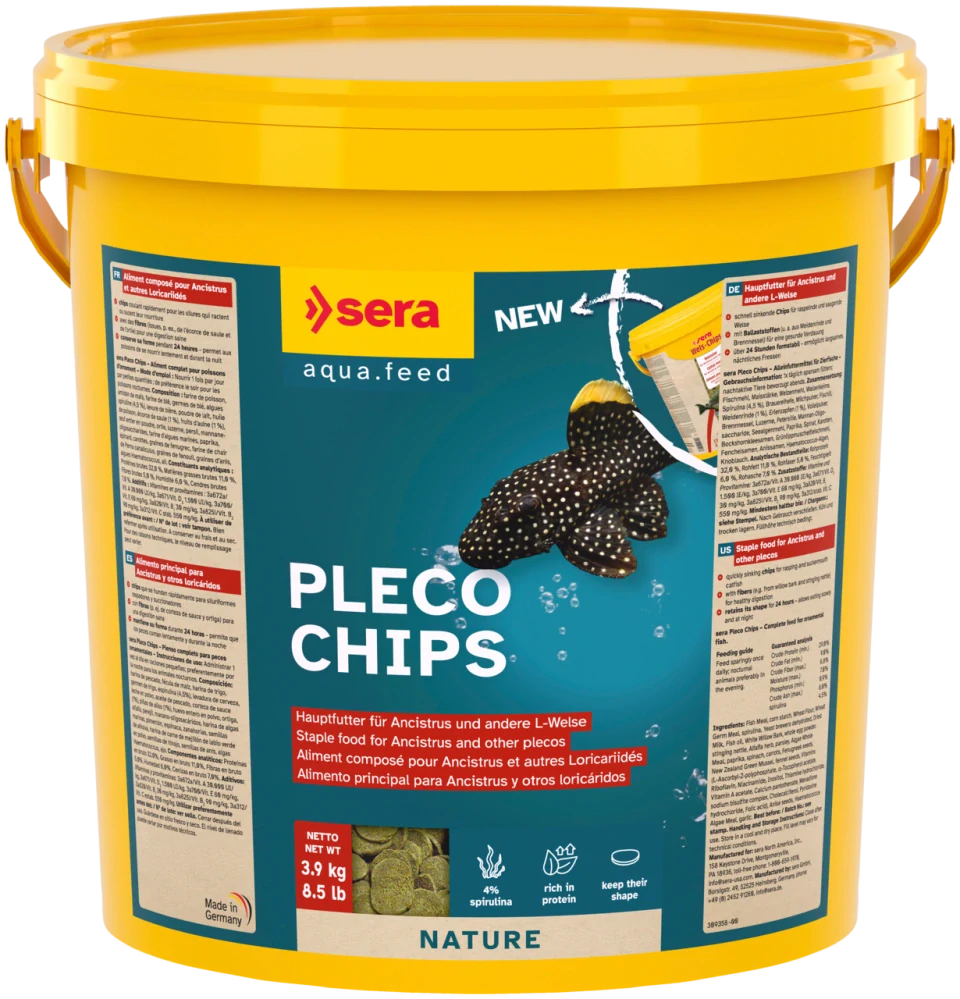 sera Pleco Chips – základné krmivo pre ancistrusy a pancierničkovité sumce 10 l