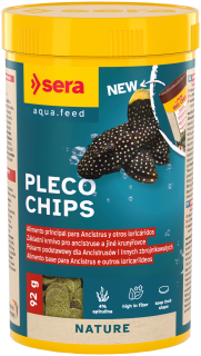 sera Pleco Chips – základné krmivo pre ancistrusy a pancierničkovité sumce 250ml